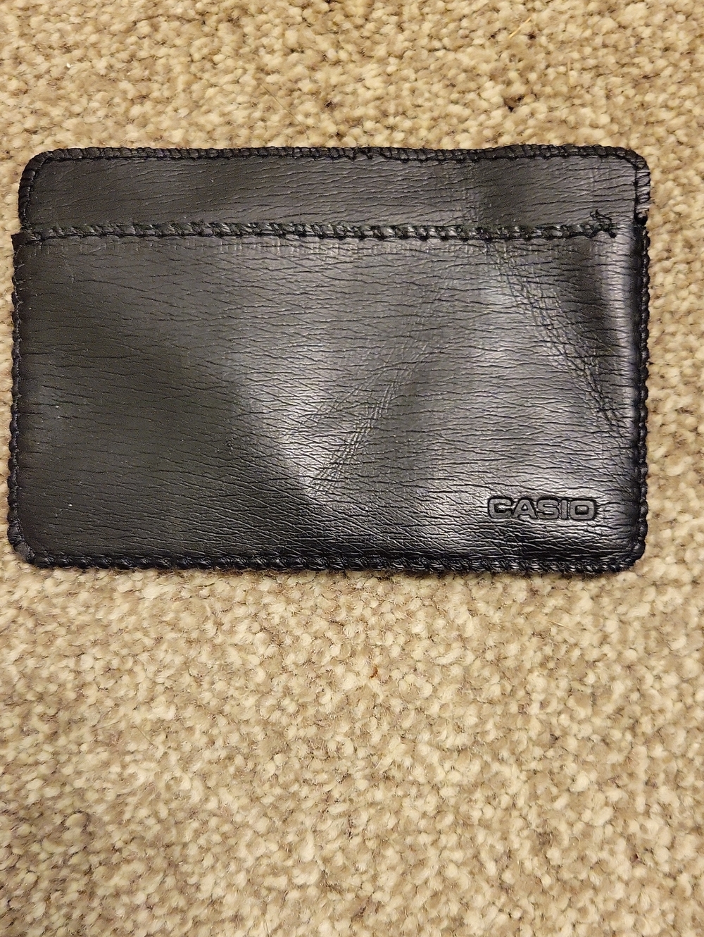 Casio Black Leather Slim Card Sleeve